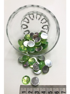 Hayalperest Boncuk Yeşil Yuvarlak  Plastik Dikme Taş 20 gr