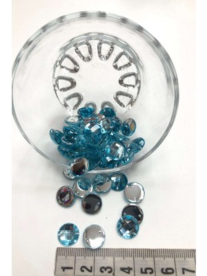 Hayalperest Boncuk Turkuaz Yuvarlak Plastik Dikme Taş 20 gr