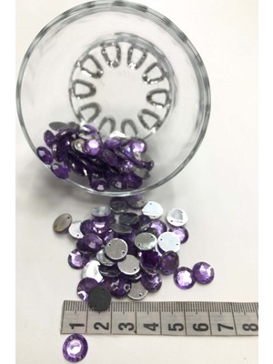 Hayalperest Boncuk Lila Rengi Yuvarlak Plastik Dikme Taş 20 gr