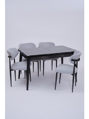 Yakamoz Polo Mdf Lak Panel Mutfak Masa Sandalye Takımı 80 x 130