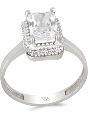 T51 Tuğrul Altın Altın Baget Taşlı Tektaş Yüzük T065396