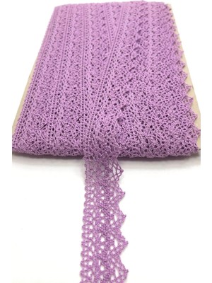 Hayalperest Boncuk Lila Kopanaki Koton Dantel 2,5 cm