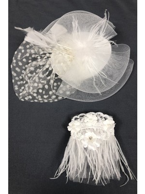 Tüylü Bileklik Aksesuar ve Nikah Şapkası