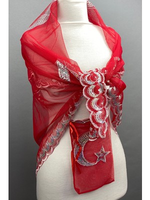 Hayalperest Boncuk Pullu Tuğralı Damat Örtüsü-Asker Örtüsü