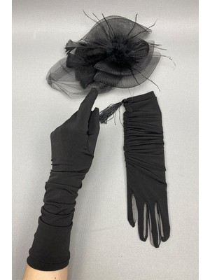 Hayalperest Boncuk Uzun Gelin Eldiveni ve Nikah Şapkası