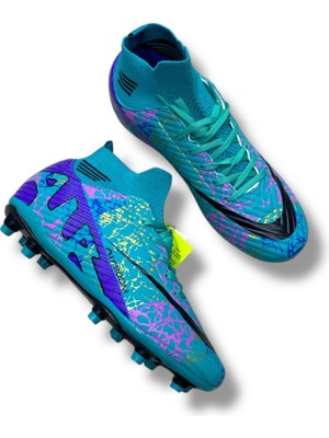 Laliga Çoraplı Airboom Krampon Turkuaz Mor Desenli