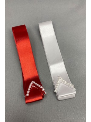 Hayalperest Boncuk Kırmızı Beyaz Takı Kurdele Seti