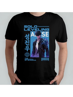 Pixxa Solo Leveling Unisex %100 Pamuklu Bisiklet Yaka T-Shirt Model 3