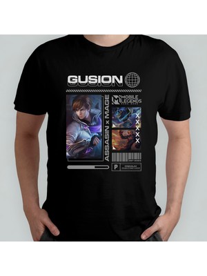 Pixxa Mobile Legends Gusion Unisex %100 Pamuklu Bisiklet Yaka T-Shirt Model 1