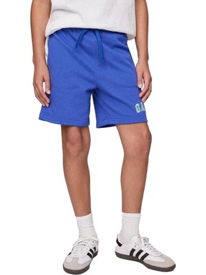 Gap Logo Pull-On Relaxed Mavi Havlu Kumaş Şort Erkek Çocuk 12 Yaş İçin Rahat Tasarım