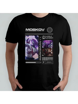Pixxa Mobile Legends Moskov Unisex %100 Pamuklu Bisiklet Yaka T-Shirt Model 1