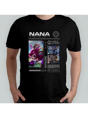 Pixxa Mobile Legends Nana Unisex %100 Pamuklu Bisiklet Yaka T-Shirt Model 1