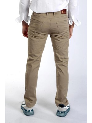 Lee Cooper Jagger Normal Bel Dar Kesim Düz Paça Bej Erkek Pantolon