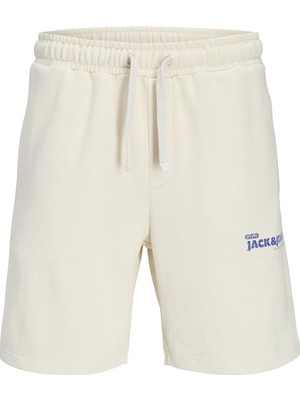 Jpstgordon Charge Prınt Sweat Shorts Mıd Bej