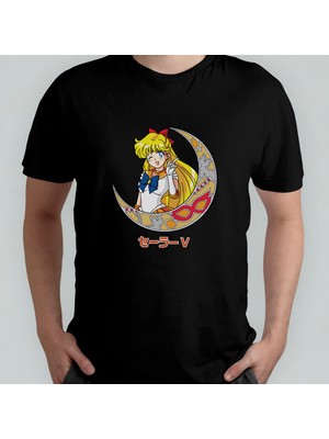 Pixxa Sailor Moon Sailor Venus Minako Aino Unisex %100 Pamuklu Bisiklet Yaka T-Shirt