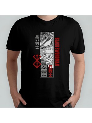 Pixxa Berserk Anime Manga Unisex %100 Pamuklu Bisiklet Yaka T-Shirt Model 9