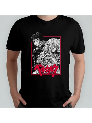 Pixxa Berserk Anime Manga Unisex %100 Pamuklu Bisiklet Yaka T-Shirt Model 7