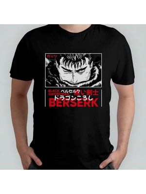 Pixxa Berserk Anime Manga Unisex %100 Pamuklu Bisiklet Yaka T-Shirt Model 10