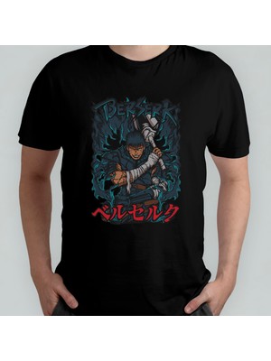 Pixxa Berserk Anime Manga Unisex %100 Pamuklu Bisiklet Yaka T-Shirt Model 6