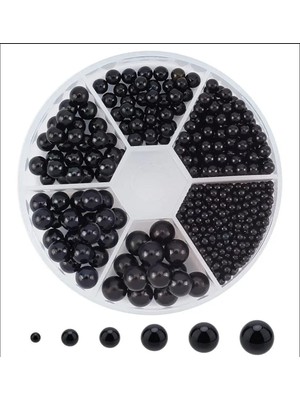 Yiğit Aksesuar Siyah Polyester İnci Set Bileklik Kolye Takı Yapım Malzemeleri