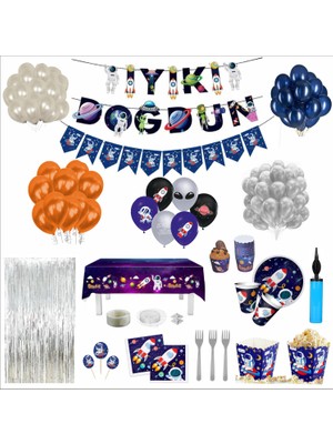Uzay Temalı 24 Kişilik Full Doğum Günü Seti