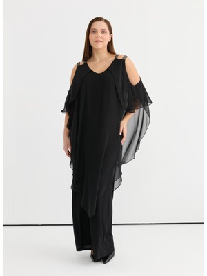 Selen Taşlı Siyah Kadın Tulum 25YSL7648-BB