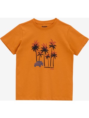 Jeep Baskılı Turuncu Erkek Çocuk T-Shirt J5SB-TST7764