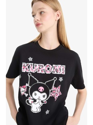 DeFacto %100 Pamuk Kuromi Oversize Tişört F1949AX25SM