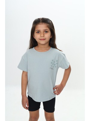 Toontoy Kız Çocuk Göğsü Çok Kalp Baskılı Tişört