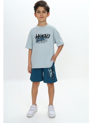 Toontoy Erkek Çocuk Unlimited Yazı Baskılı Şortlu Takım