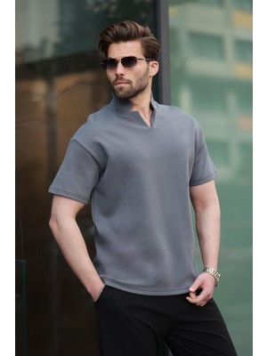 Füme Polo Yaka Erkek Basic T-Shirt E7145