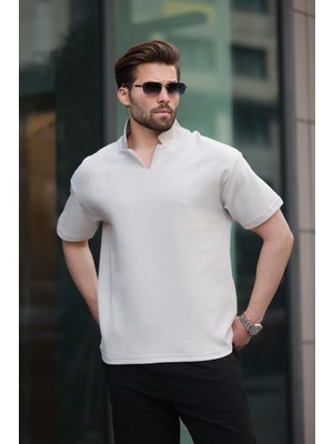 Taş Rengi  Polo Yaka Erkek Basic T-Shirt E7145