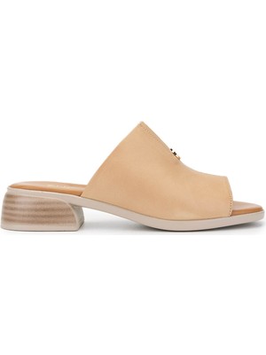 Tamer Tanca Kadın Bej Topuklu Terlik 956 10212 Bn Trlk Y25 Nude Dr