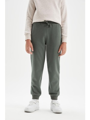 DeFacto Erkek Çocuk Lacivert Beli Paçası Lastikli Cepli Jogger Okul Eşofman Altı