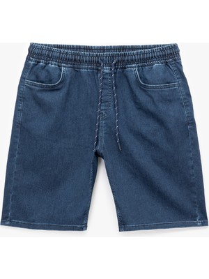 Koton Beli Bağcıklı Bermuda Slim Fit Jean Şort