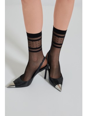 Kadın Puantiyeli Ince Soket Çorap