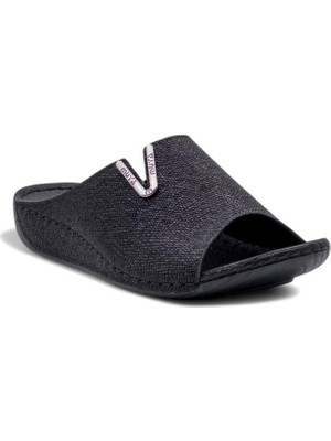 Muya Nest 31125-581 Anatomik Taban Kadın Terlik Desenli Siyah 36-40