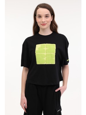 Lumberjack Wl Whıte 11SS9091 5fx Siyah Kadın Kısa Kol T-Shirt