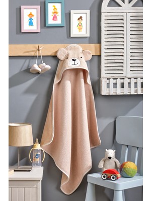 Bebesoft Unisex Bebek Kundak Banyo Havlusu – Ayı Temalı, %100 Pamuk, Yumuşak Dokulu, Kapüşonlu
