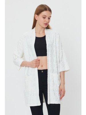 Alexandergardı Desenli Cep Detaylı Truvakar Kol Kadın Hırka