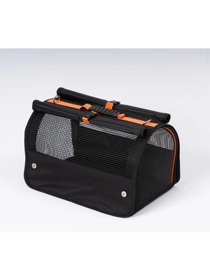 Reyo Brave Paws Flybag Plastik Yırtılmaz Fileli Kedi ve Köpek Taşıma Çantası Seyahat Çantası Siyah 45X25X26CM