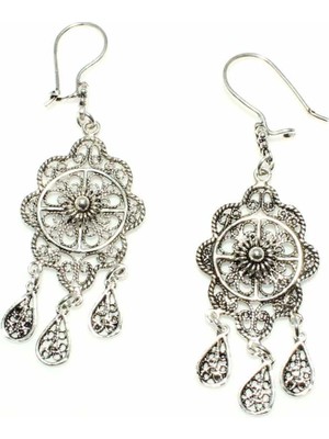 Nusret Takı Kubbe Modeli 925 Ayar Gümüş Telkari Küpe