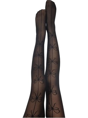 Penti Çocuk Infinity Ribbon Siyah Desenli Külotlu Çorap