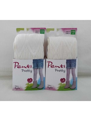 Penti Yüksek Pamuk Oranı Knitwear 2'li Külotlu Çocuk Çorabı - Kız Çocuk Külotlu Çorap