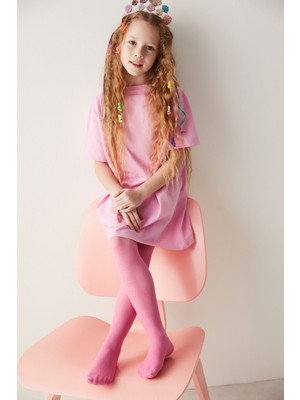 Penti Pembe Retro Papatya Desenli Külotlu Çorap