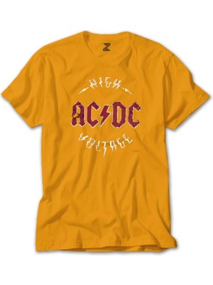 Ac Dc Logo Vintage Sarı Tişört