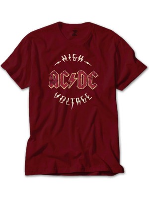 Ac Dc Logo Vintage Kırmızı Tişört