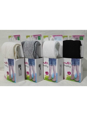 Penti Yüksek Pamuk Oranı Knitwear 4'lü Külotlu Çocuk Çorabı - Kız Çocuk Külotlu Çorap