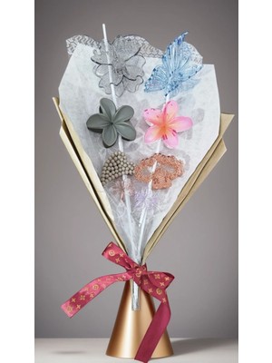 Saç Tokası Buketi - 8 Adet Orta ve Büyük Boy - Karışık Model ve Renk Gelecektir - Hediyelik