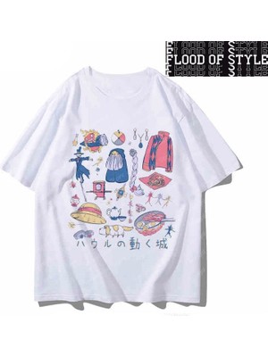 Tarz Sokak Hayao Miyazaki Hayao Hareketli Kale Anime Ruhların Kaçışı Ortak Adı Etrafında T-Shirt Erkek V